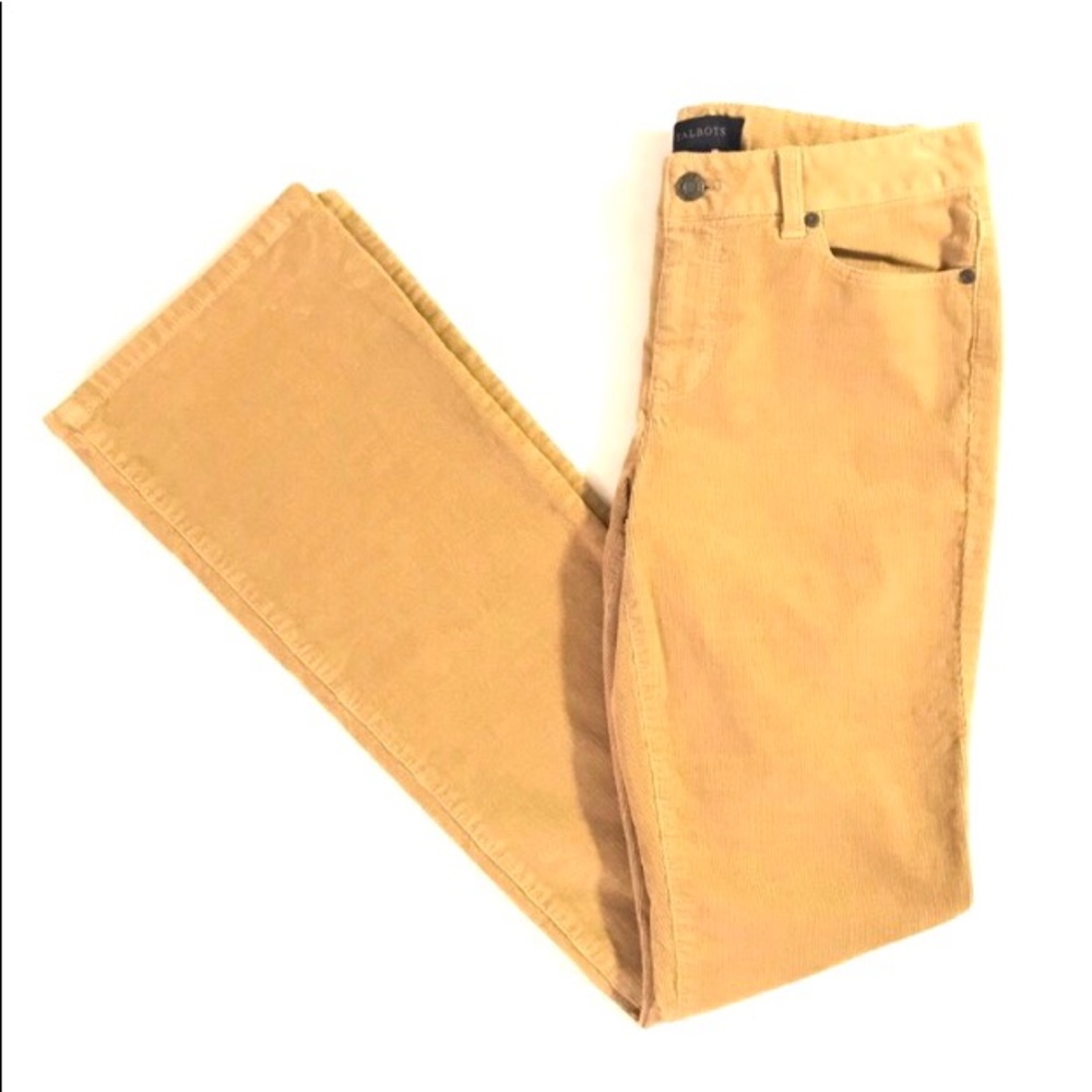 Talbots Curvy Beige Corduroys ⢠Womens Size 4 Long - Picture 1 of 7